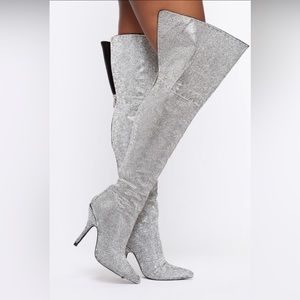 MUST HAVE Rhinestone, eye catcher thigh high boots!